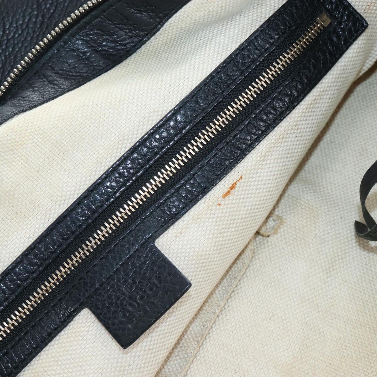 GUCCI Soho Shoulder Bag Leather Black Gold 295175 Auth 207456V