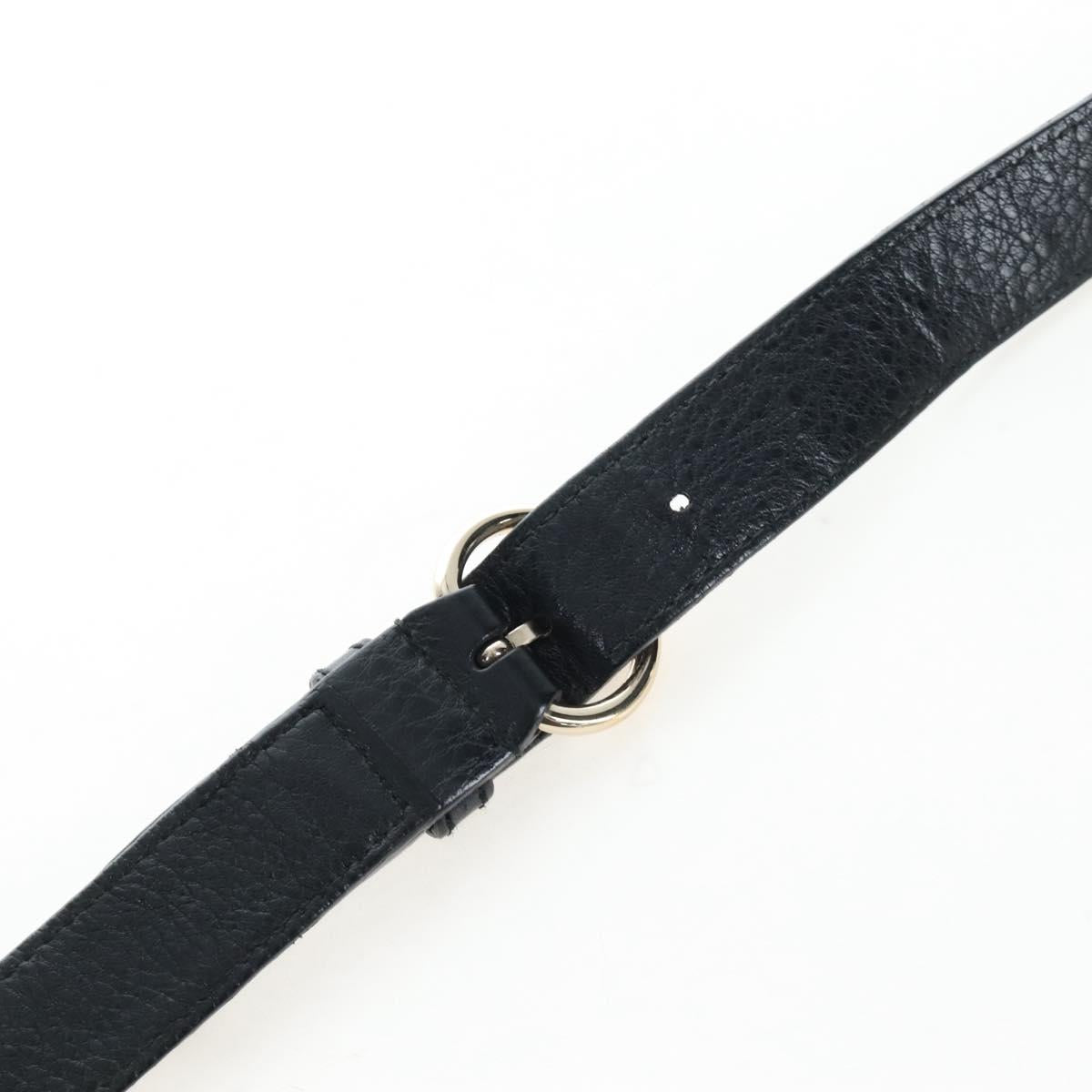 GUCCI Soho Shoulder Bag Leather Black Gold 295175 Auth 207456V