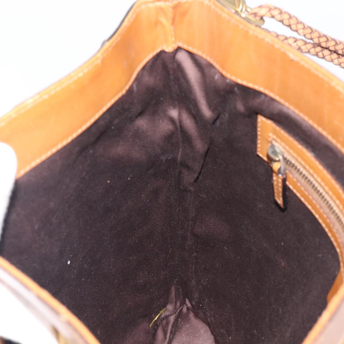 GUCCI GG Canvas Shoulder Bag Brown Gold 109097 Auth 207462