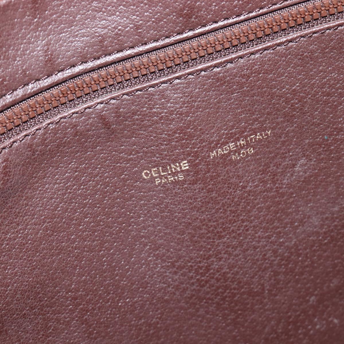 CELINE Macadam Canvas Tote Bag PVC Leather Brown Gold Auth 207464