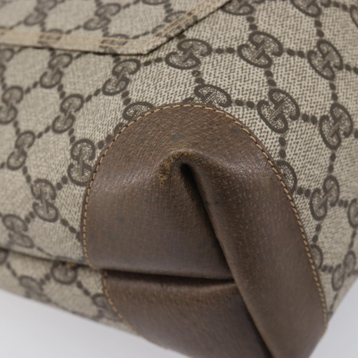 GUCCI GG Supreme Web Sherry Line Tote Bag Beige Auth 207473A