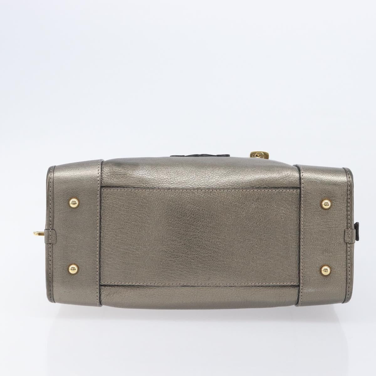 LOEWE Amazona 28 Hand Bag Leather Gold Auth 207475V