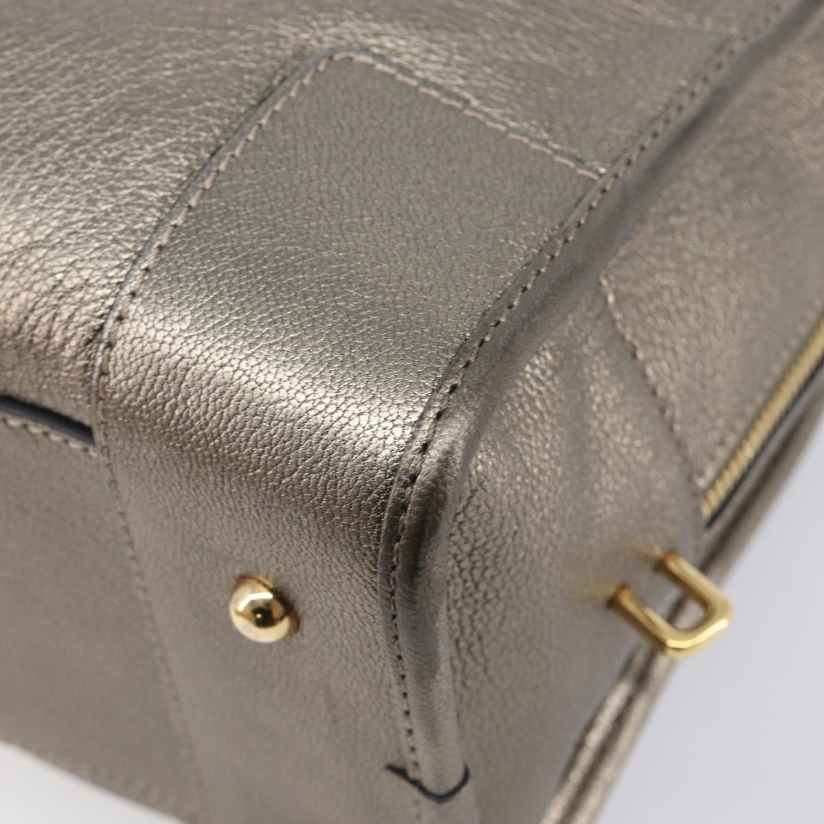LOEWE Amazona 28 Hand Bag Leather Gold Auth 207475V
