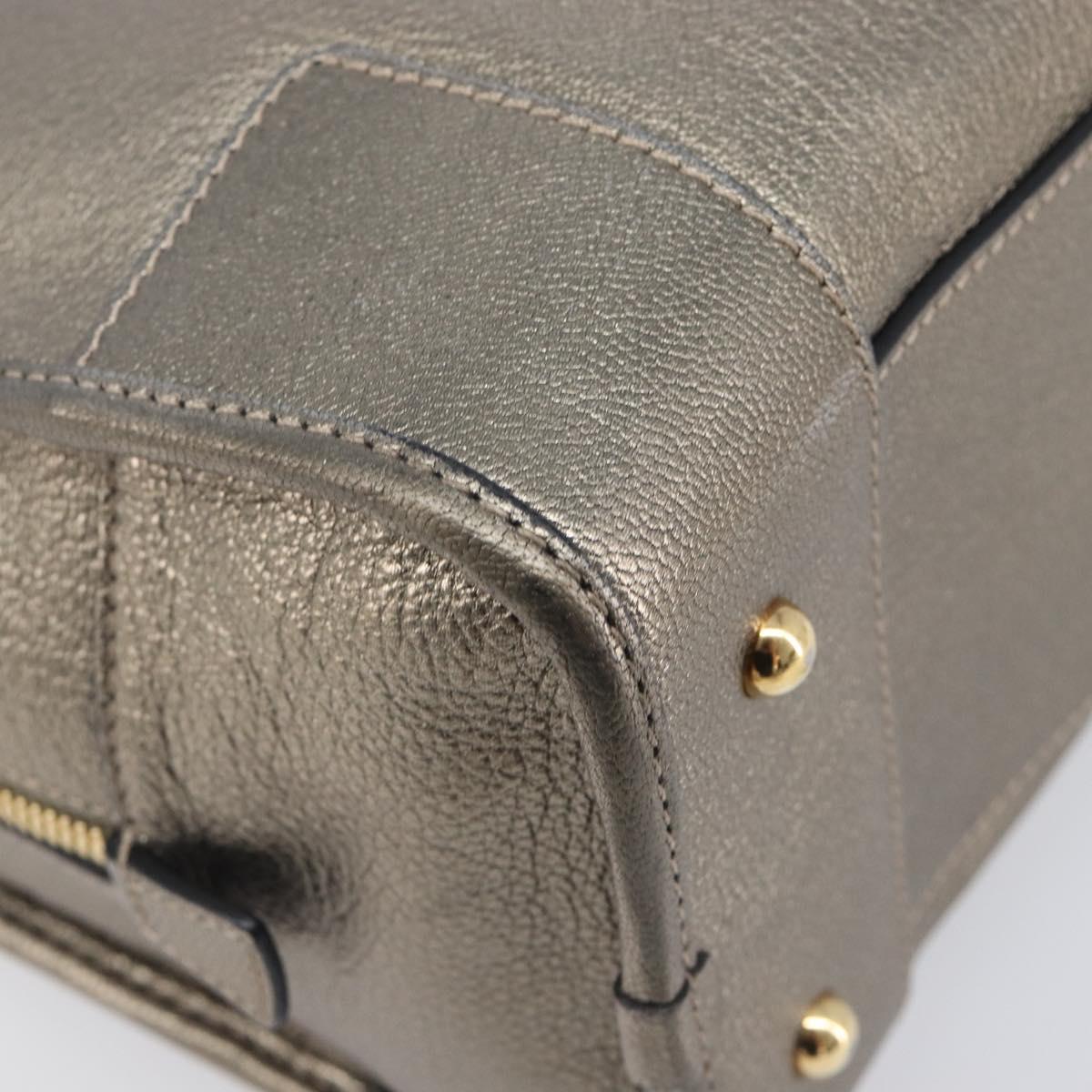 LOEWE Amazona 28 Hand Bag Leather Gold Auth 207475V