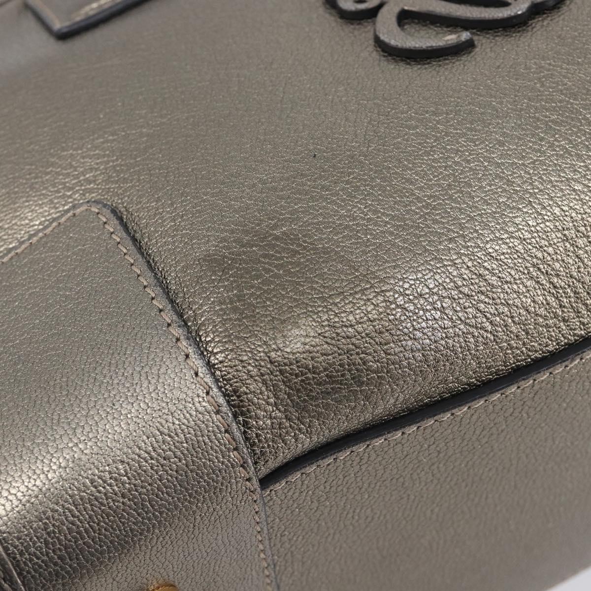 LOEWE Amazona 28 Hand Bag Leather Gold Auth 207475V