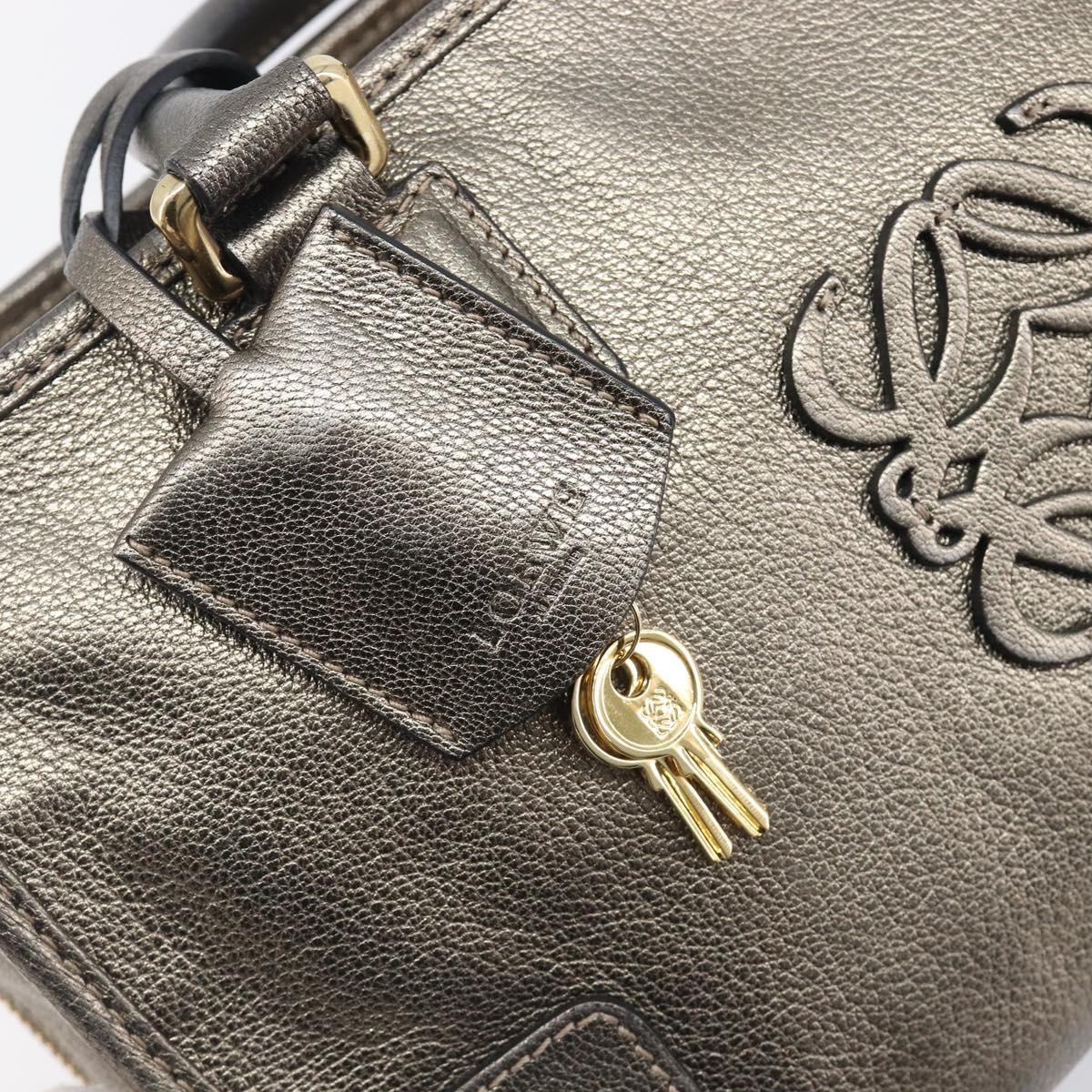 LOEWE Amazona 28 Hand Bag Leather Gold Auth 207475V