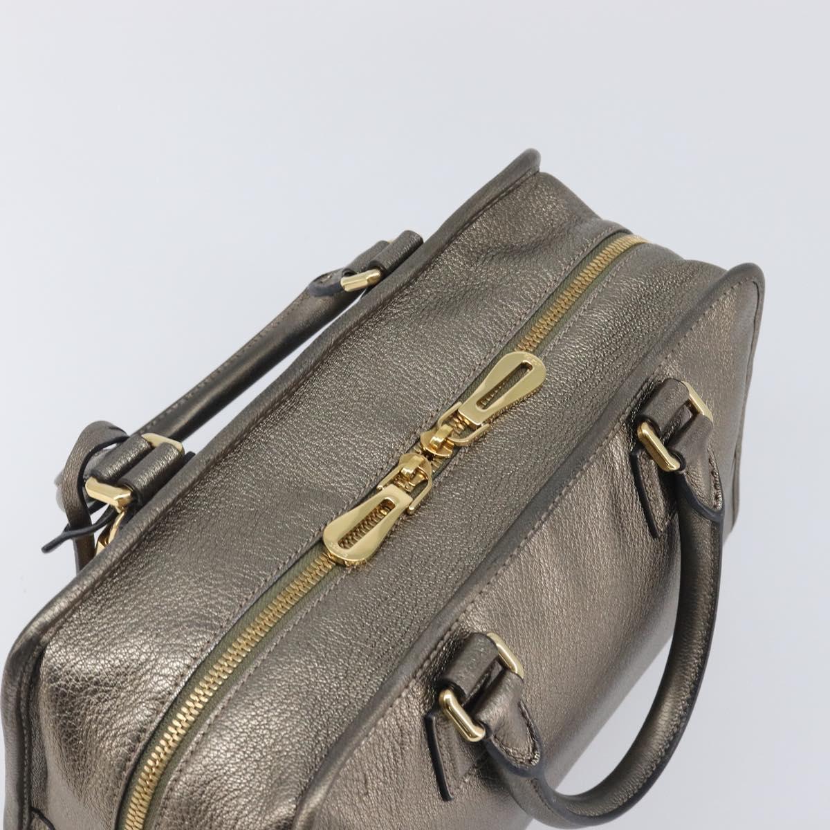 LOEWE Amazona 28 Hand Bag Leather Gold Auth 207475V