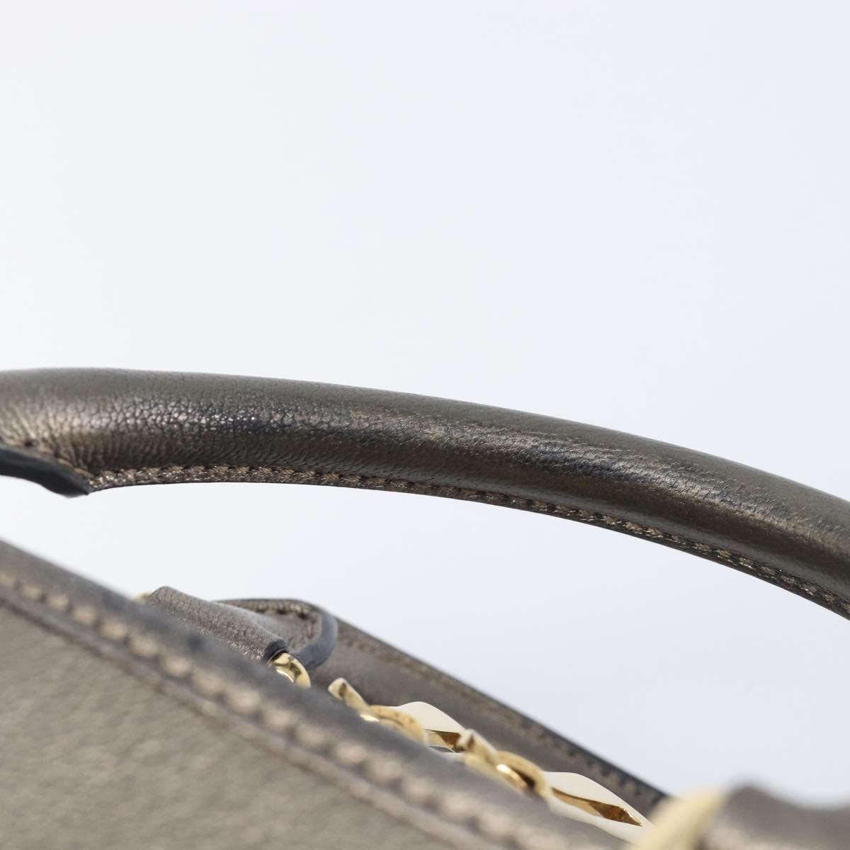 LOEWE Amazona 28 Hand Bag Leather Gold Auth 207475V