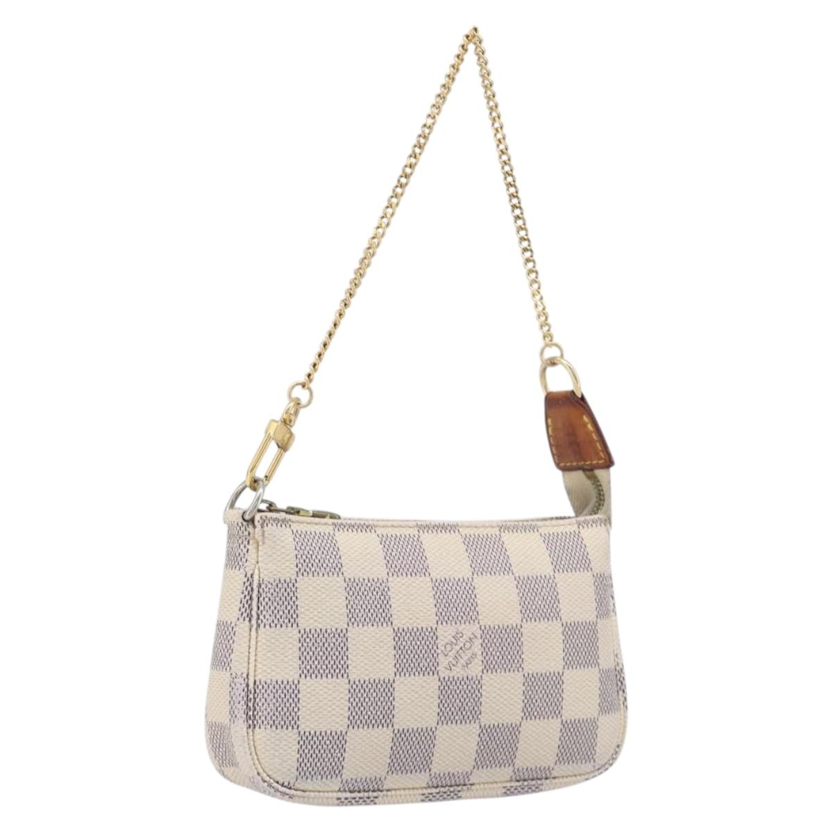 LOUIS VUITTON Damier Azur Mini Pochette Accessoires Pouch N63005 LV Auth 207484
