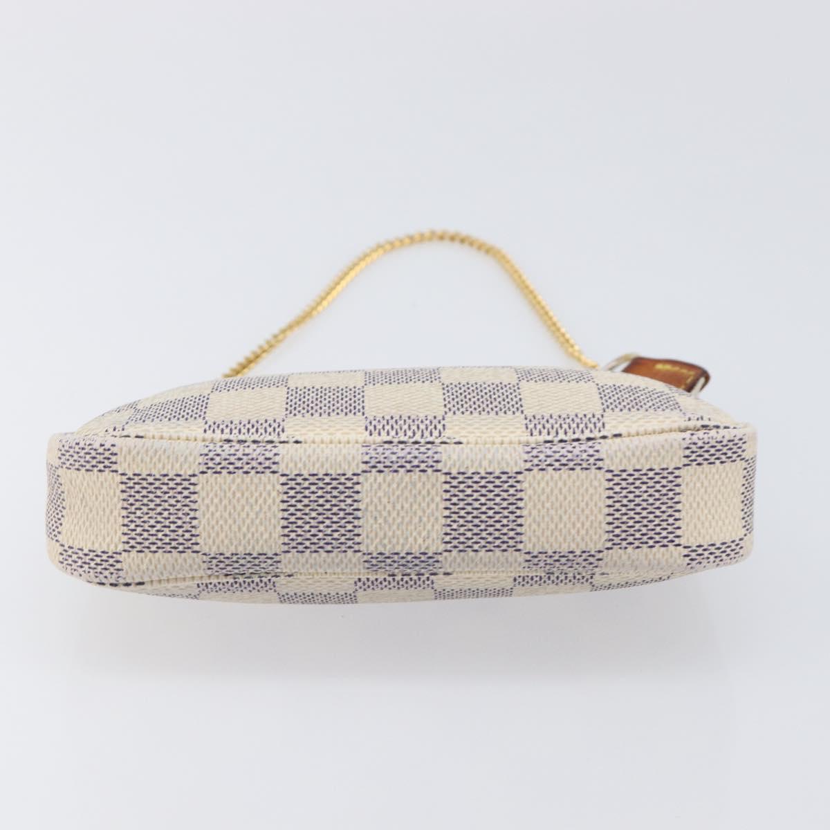 LOUIS VUITTON Damier Azur Mini Pochette Accessoires Pouch N63005 LV Auth 207484