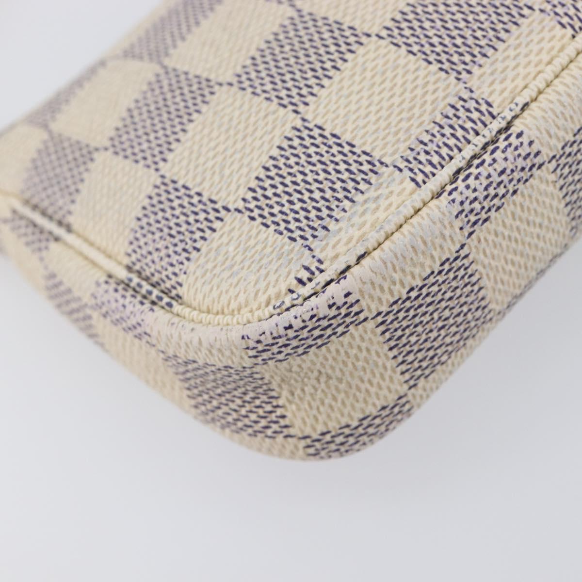 LOUIS VUITTON Damier Azur Mini Pochette Accessoires Pouch N63005 LV Auth 207484