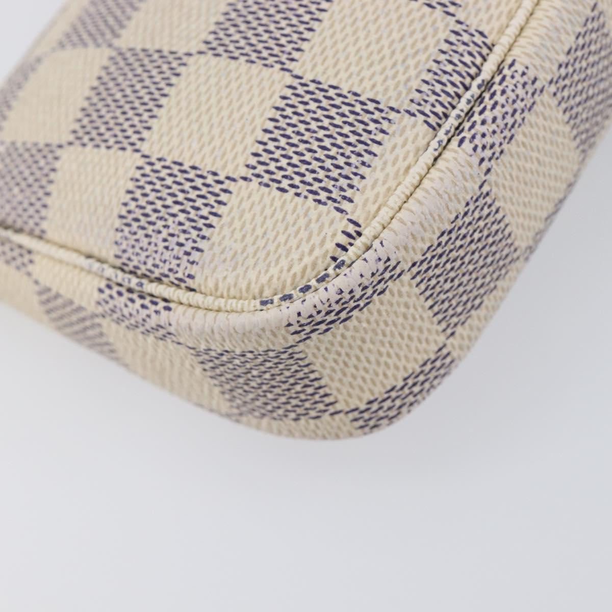 LOUIS VUITTON Damier Azur Mini Pochette Accessoires Pouch N63005 LV Auth 207484