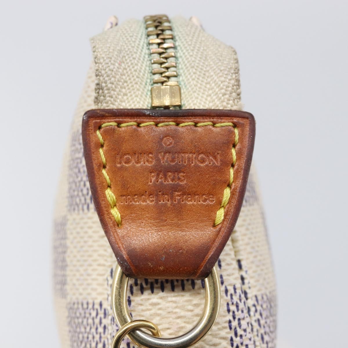 LOUIS VUITTON Damier Azur Mini Pochette Accessoires Pouch N63005 LV Auth 207484