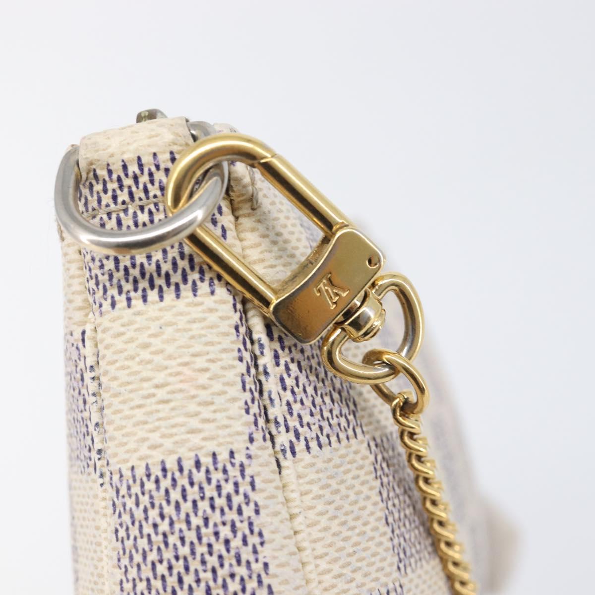 LOUIS VUITTON Damier Azur Mini Pochette Accessoires Pouch N63005 LV Auth 207484