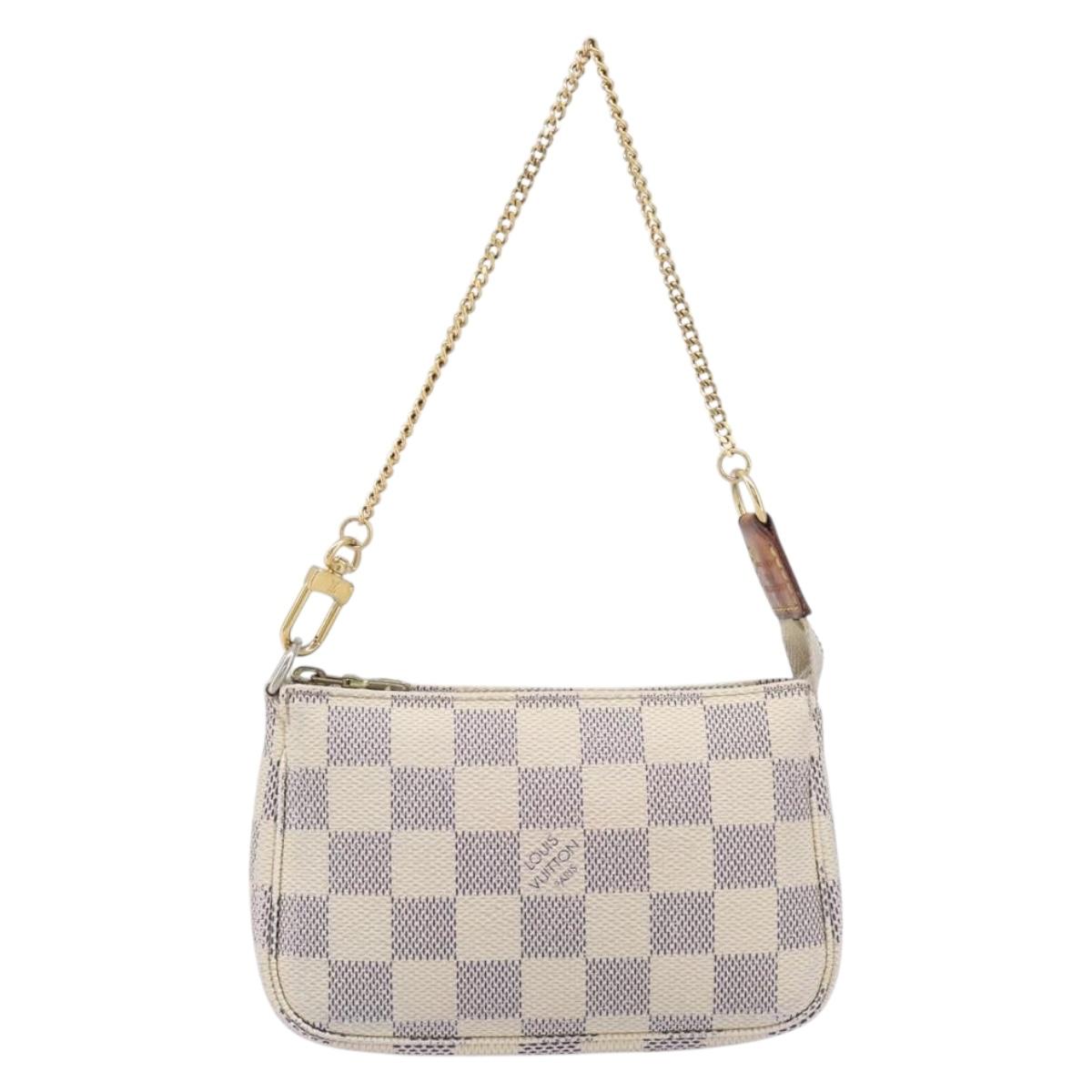 LOUIS VUITTON Damier Azur Mini Pochette Accessoires Pouch N63005 LV Auth 207484