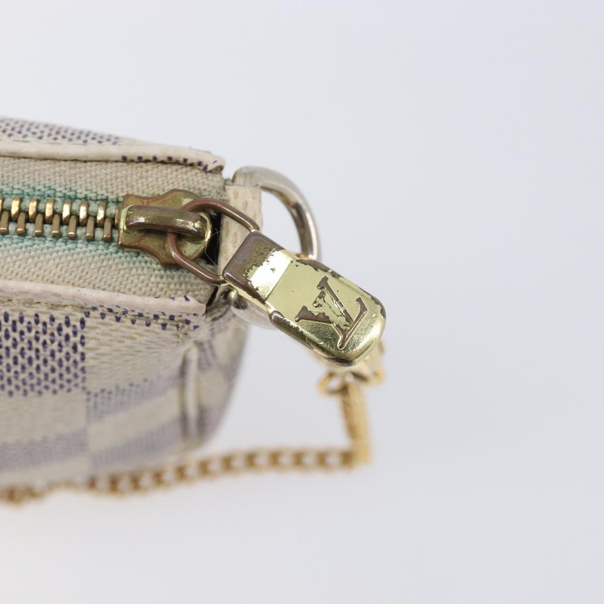 LOUIS VUITTON Damier Azur Mini Pochette Accessoires Pouch N63005 LV Auth 207484
