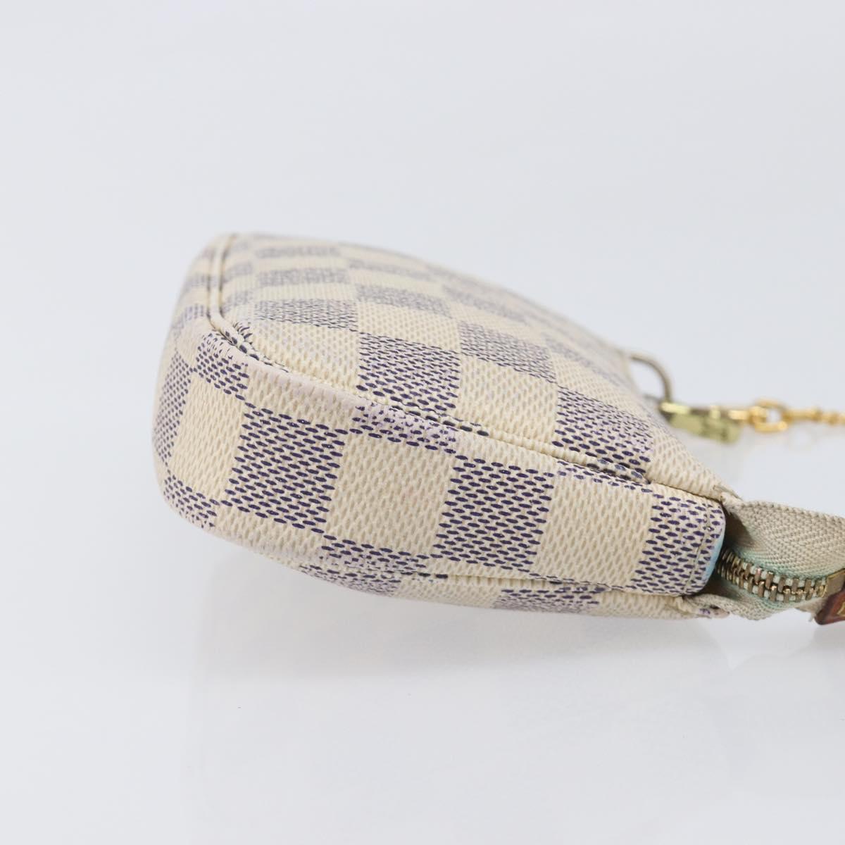 LOUIS VUITTON Damier Azur Mini Pochette Accessoires Pouch N63005 LV Auth 207484