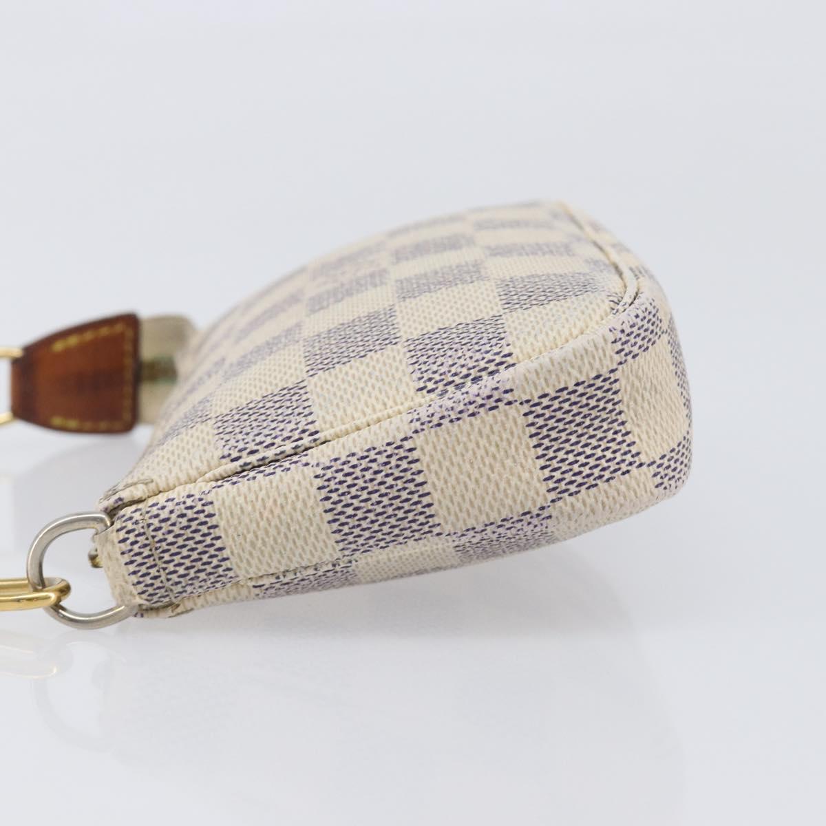 LOUIS VUITTON Damier Azur Mini Pochette Accessoires Pouch N63005 LV Auth 207484
