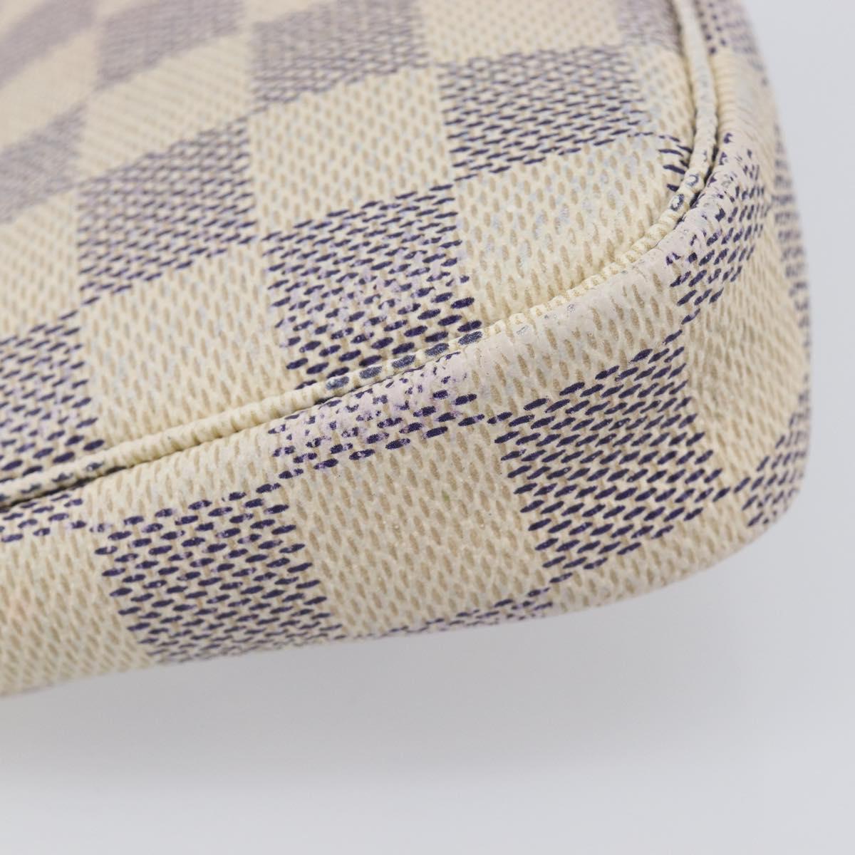 LOUIS VUITTON Damier Azur Mini Pochette Accessoires Pouch N63005 LV Auth 207484