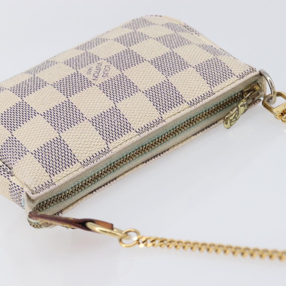 LOUIS VUITTON Damier Azur Mini Pochette Accessoires Pouch N63005 LV Auth 207484