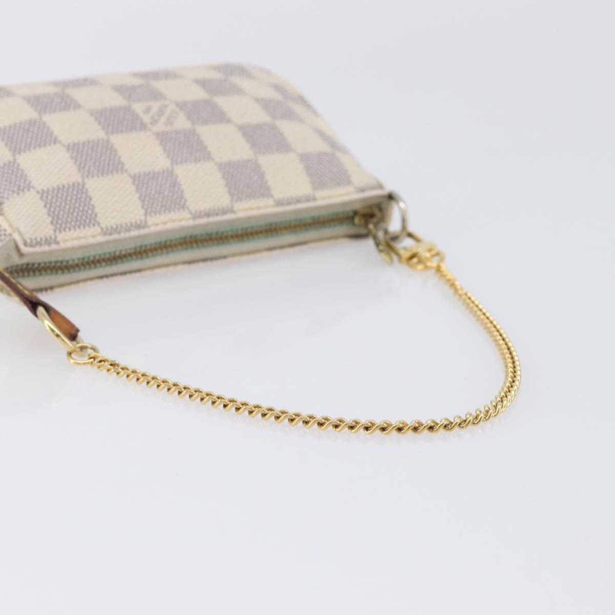 LOUIS VUITTON Damier Azur Mini Pochette Accessoires Pouch N63005 LV Auth 207484