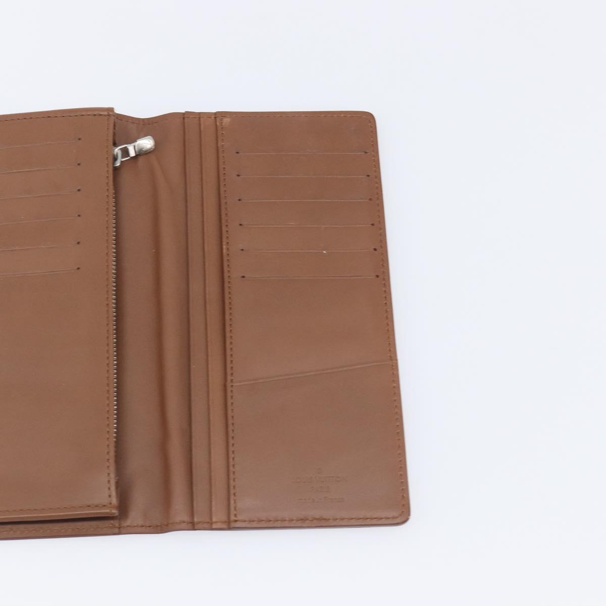 LOUIS VUITTON Portefeuille Braza Long Wallet Calf Skin Brown M61693 Auth 207485V