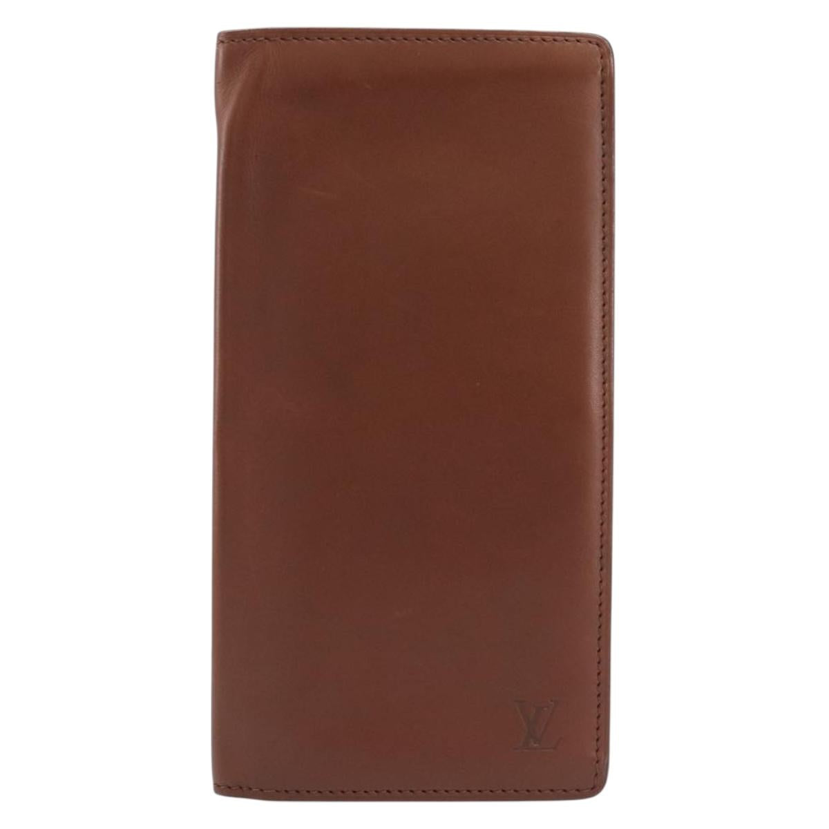 LOUIS VUITTON Portefeuille Braza Long Wallet Calf Skin Brown M61693 Auth 207485V