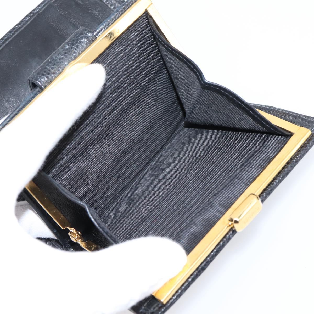 CHANEL Bicolore Compact Wallet Caviar Skin Black Gold CC Auth 207490V