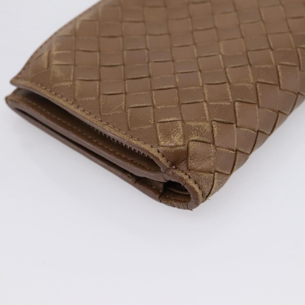 Bottega Veneta INTRECCIATO Long Wallet Leather Brown Auth 207497