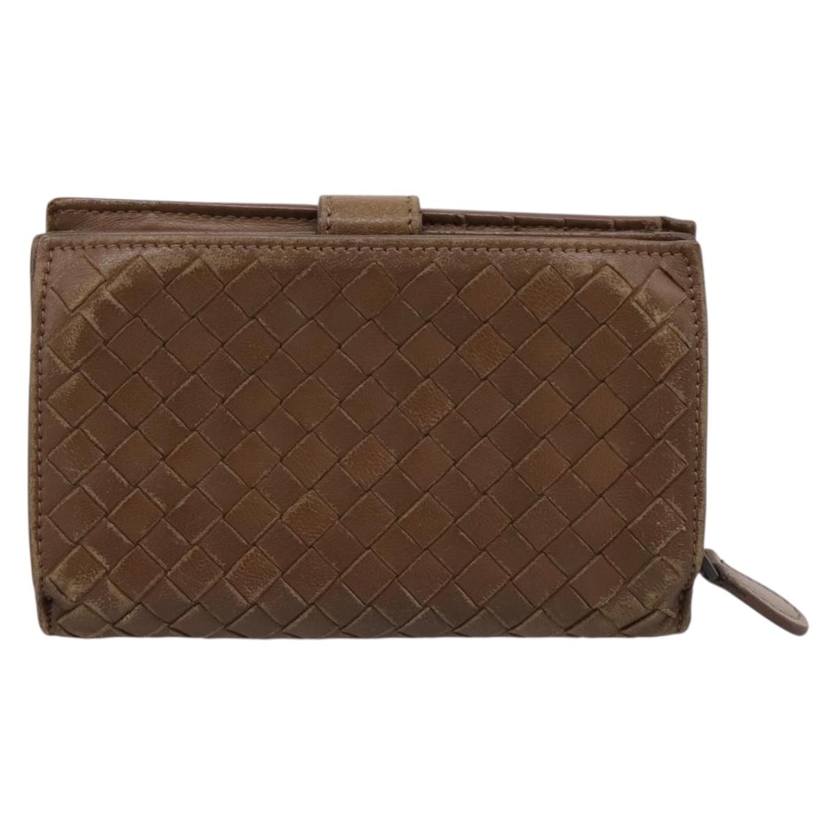 Bottega Veneta INTRECCIATO Long Wallet Leather Brown Auth 207497