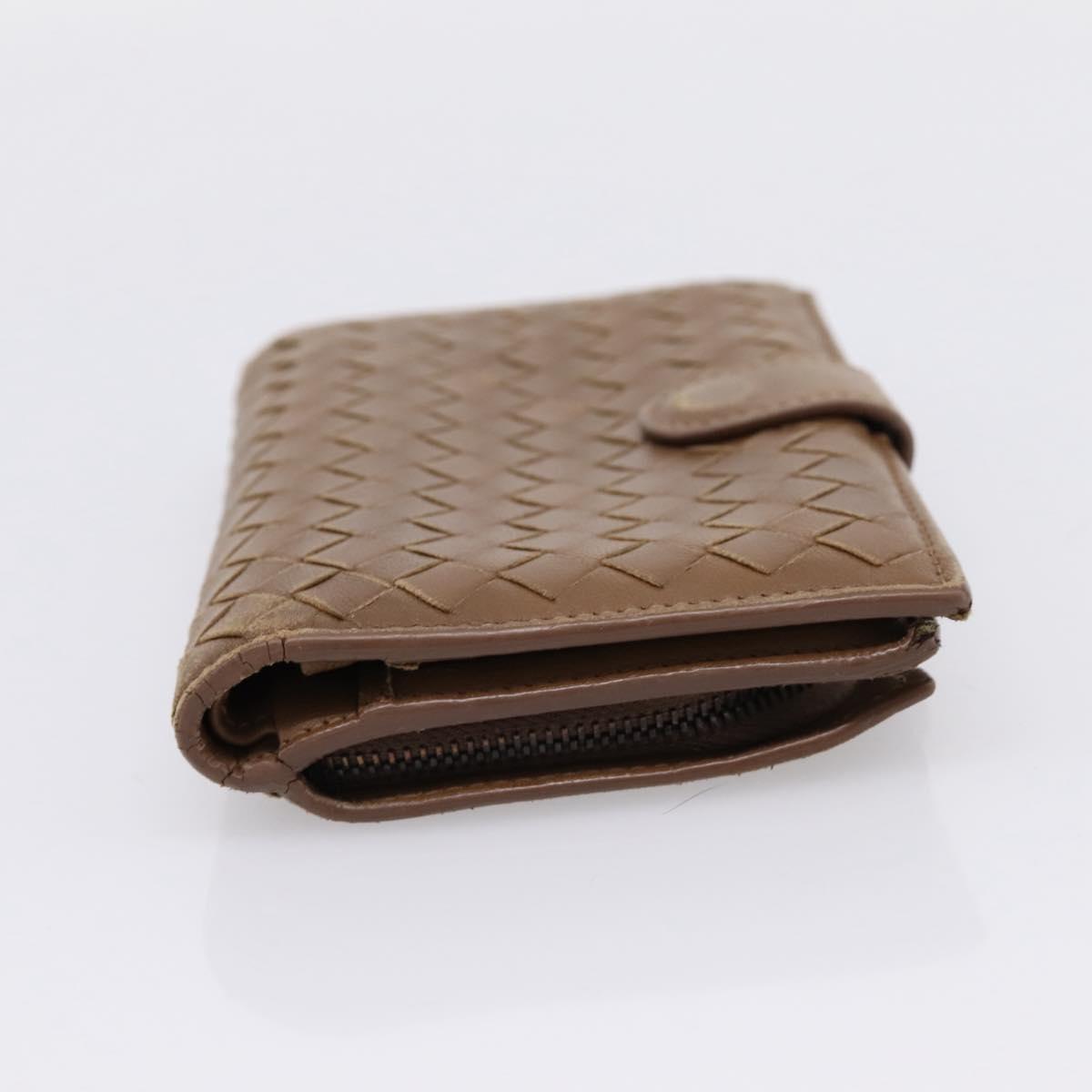 Bottega Veneta INTRECCIATO Long Wallet Leather Brown Auth 207497