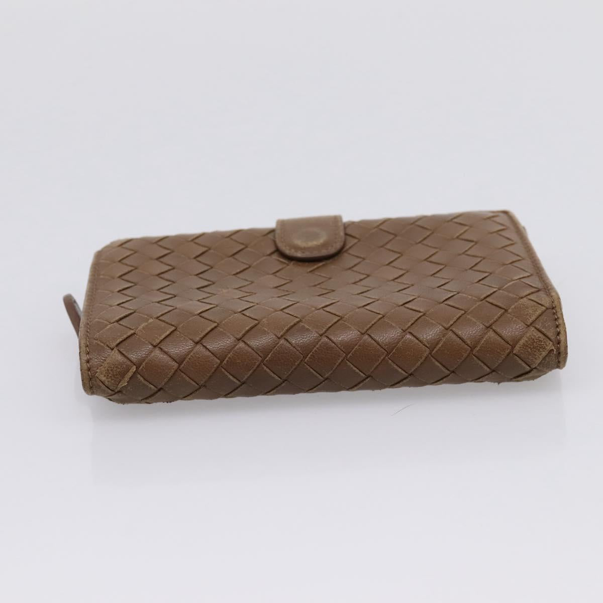 Bottega Veneta INTRECCIATO Long Wallet Leather Brown Auth 207497