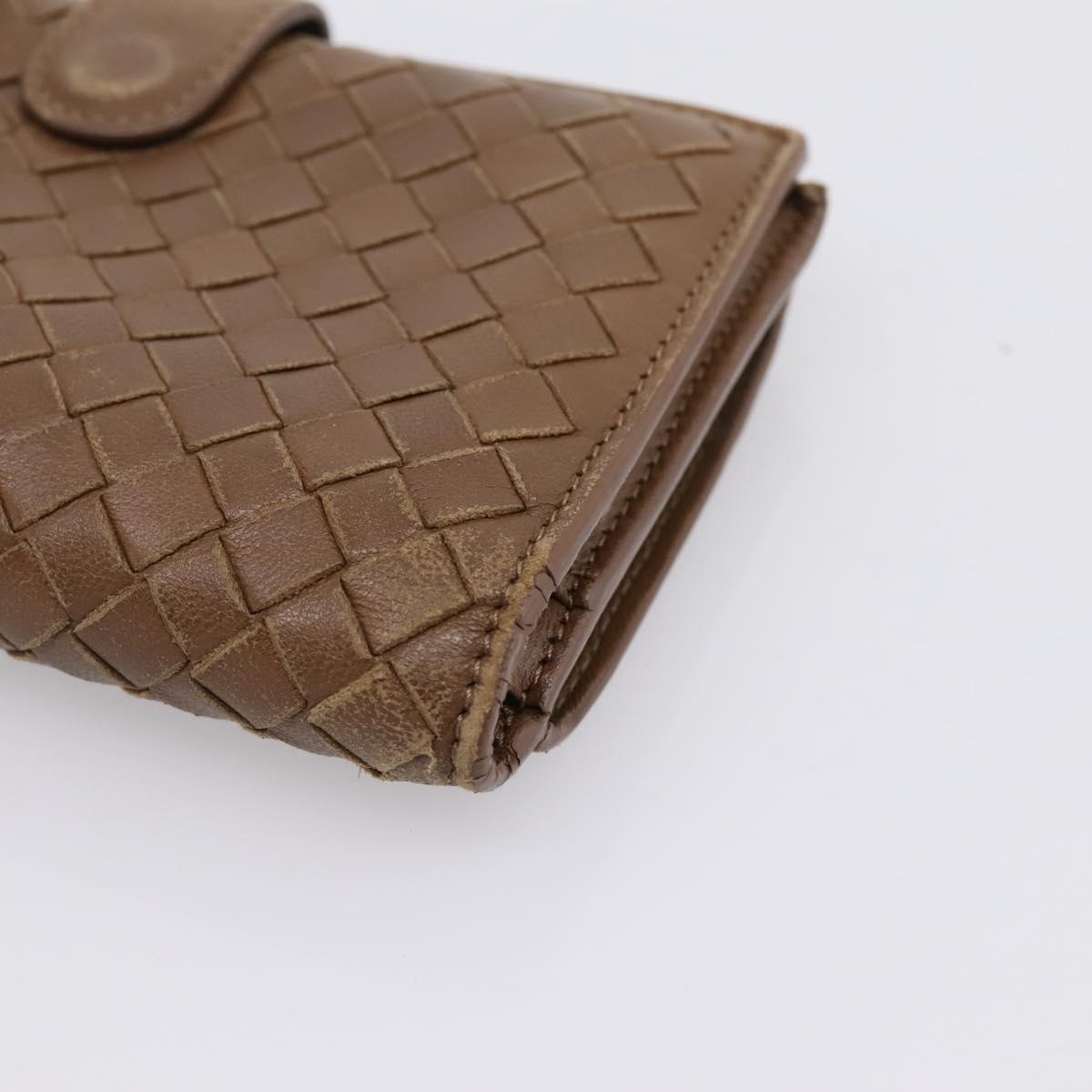 Bottega Veneta INTRECCIATO Long Wallet Leather Brown Auth 207497