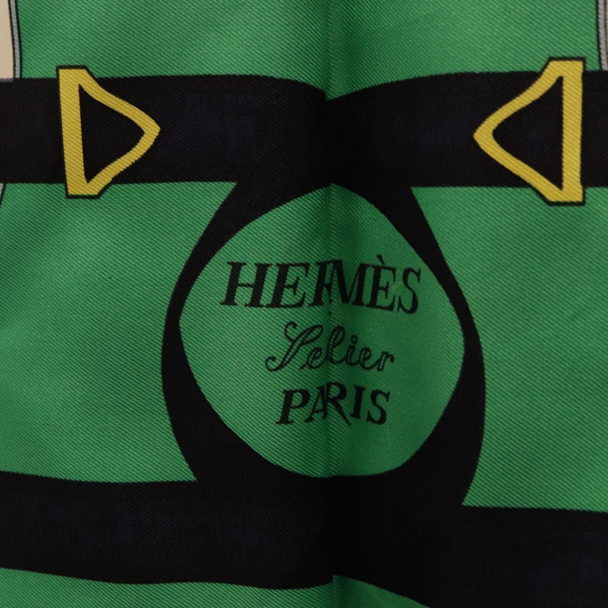HERMES Carre 90 Scarf ""Eperon d Or"" Silk Navy Auth 207503
