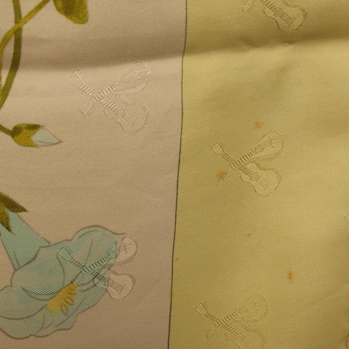 HERMES Carre 90 Scarf ""ROMANTIQUE Foulard Soie Vert Rose blanc"" Auth 207505