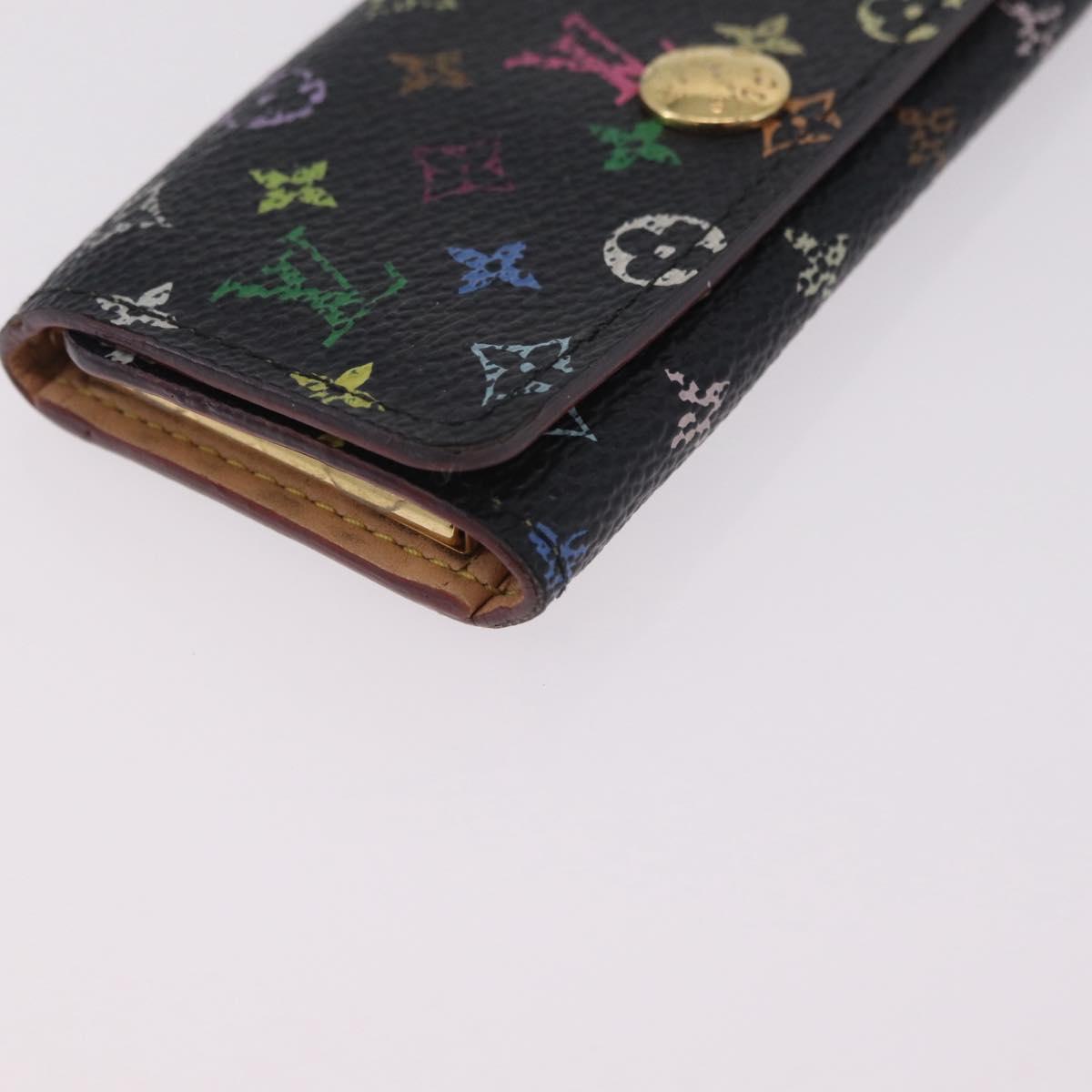 LOUIS VUITTON Monogram Multicolor Wallet 2 Set Black LV Auth 207527