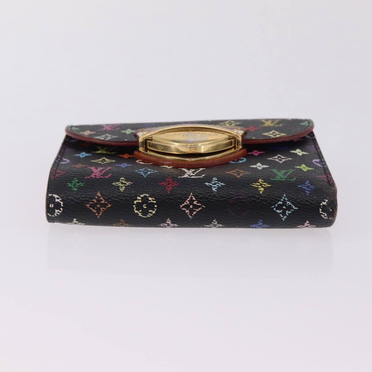 LOUIS VUITTON Monogram Multicolor Wallet 2 Set Black LV Auth 207527