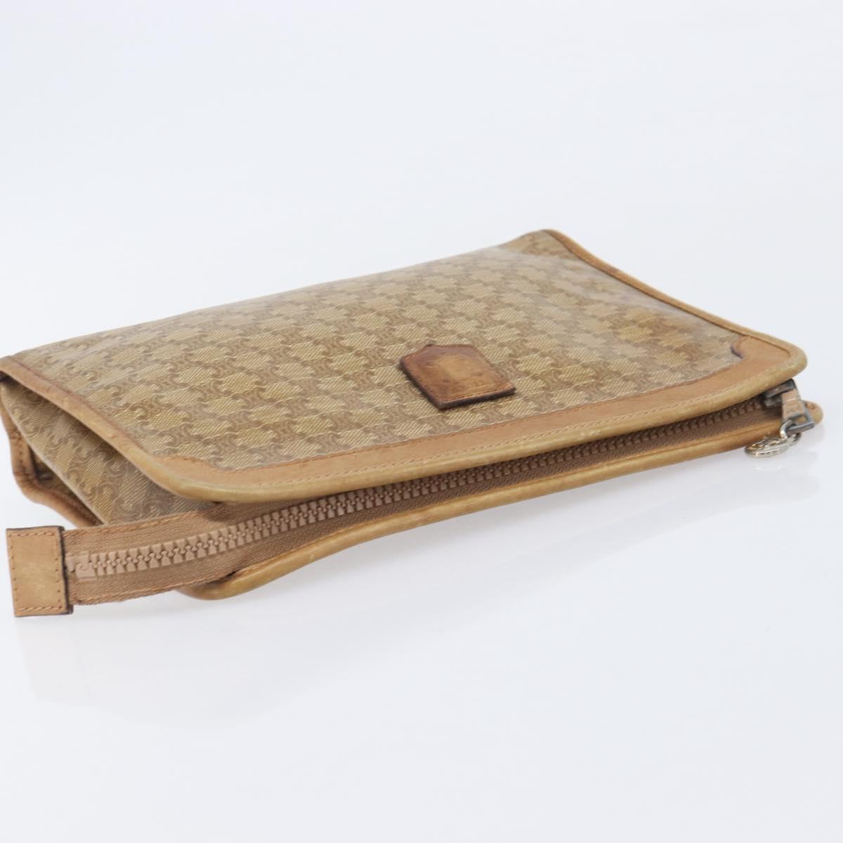 CELINE Macadam Canvas C Sulky Bag PVC Leather Suede 2 Set Beige Navy Auth 207528