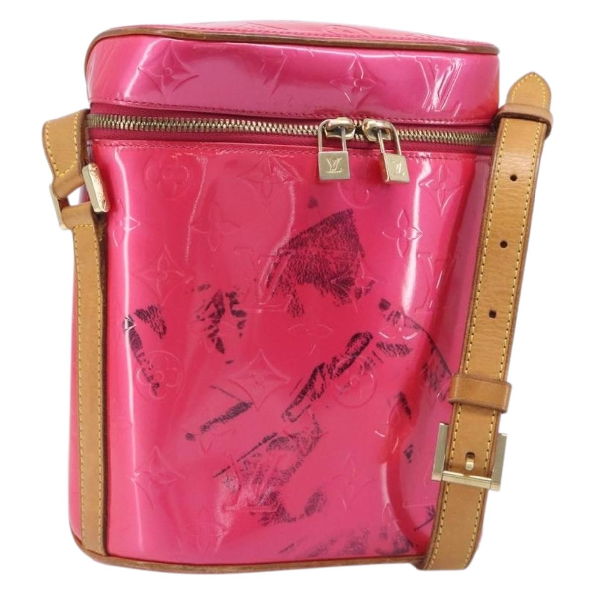 LOUIS VUITTON Vernis Sullivan Vertical Bag Fuchsia Pink M91259 LV Auth 207529