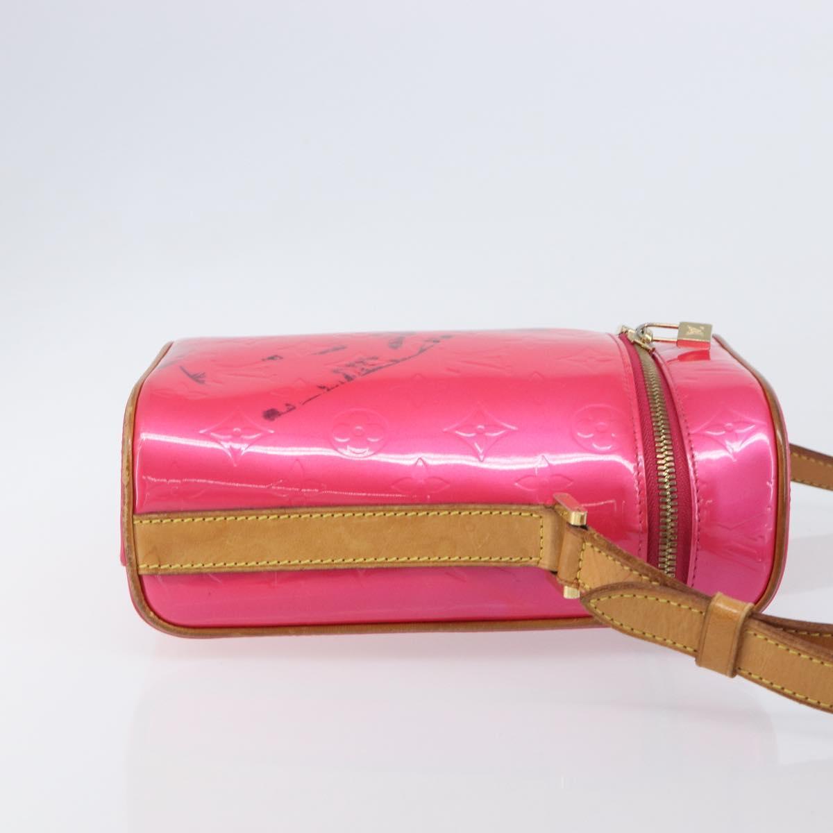 LOUIS VUITTON Vernis Sullivan Vertical Bag Fuchsia Pink M91259 LV Auth 207529