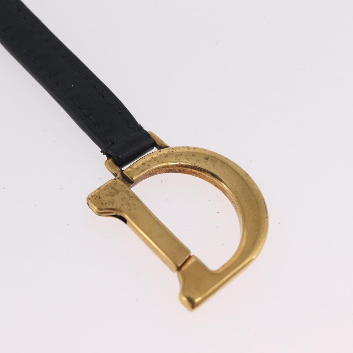 Christian Dior Trotter Canvas Saddle Coin Purse Navy Gold Auth 207530M