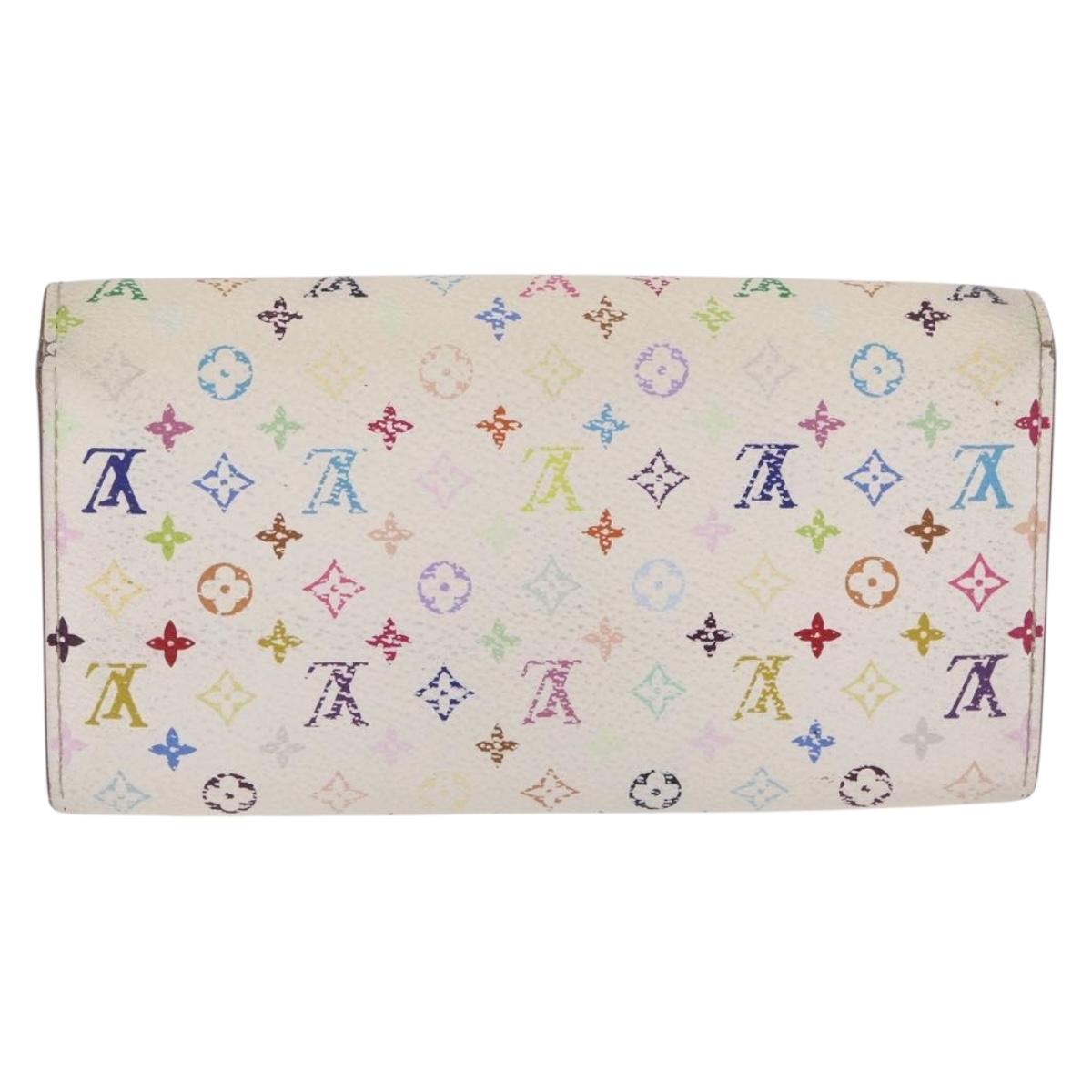 LOUIS VUITTON Monogram Multicolor Wallet 3 Set White LV Auth 207532