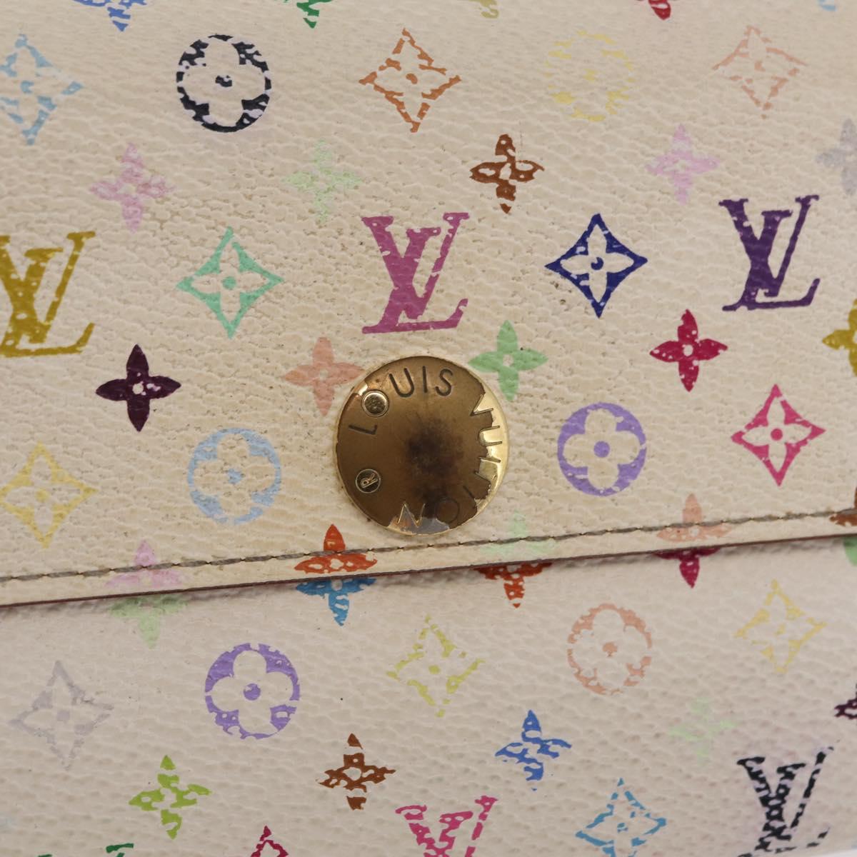 LOUIS VUITTON Monogram Multicolor Wallet 3 Set White LV Auth 207532