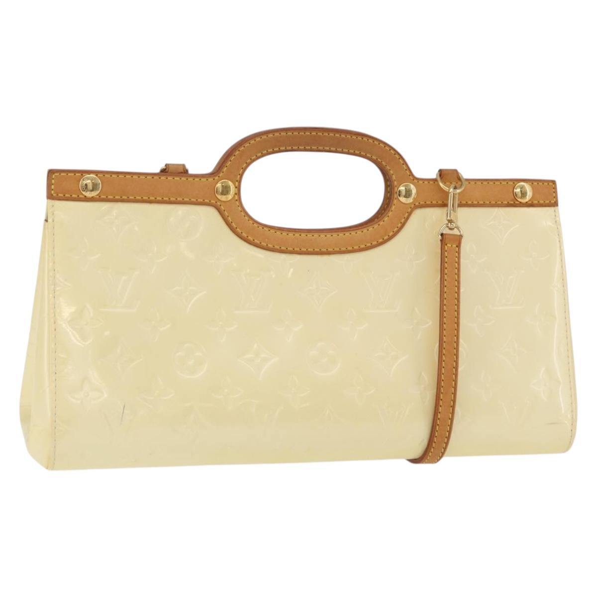 LOUIS VUITTON Monogram Vernis Roxbury Drive Hand Bag Perle M91374 Auth 207535A