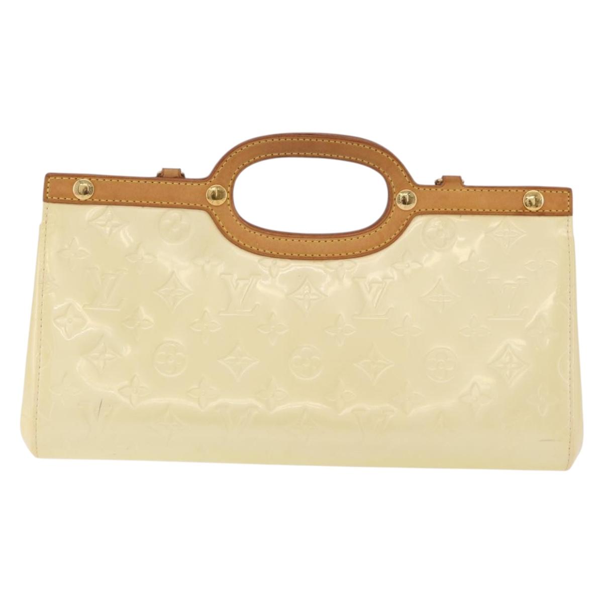 LOUIS VUITTON Monogram Vernis Roxbury Drive Hand Bag Perle M91374 Auth 207535A