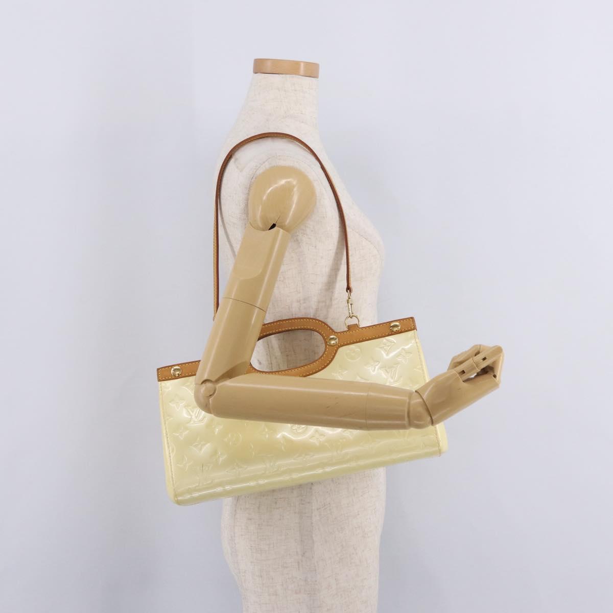 LOUIS VUITTON Monogram Vernis Roxbury Drive Hand Bag Perle M91374 Auth 207535A