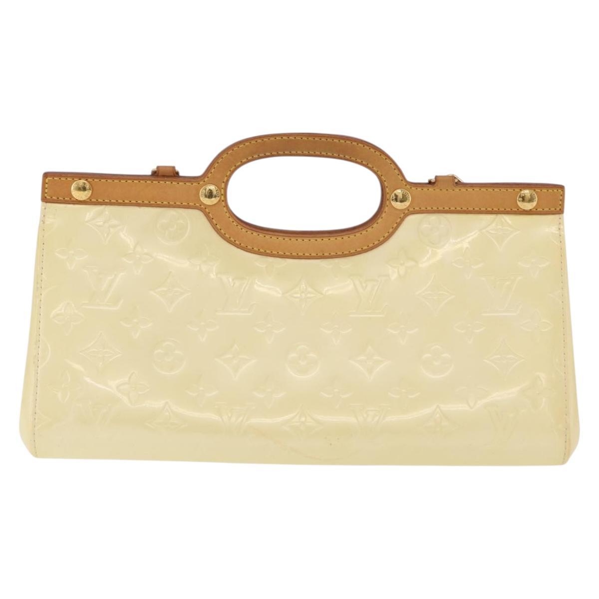 LOUIS VUITTON Monogram Vernis Roxbury Drive Hand Bag Perle M91374 Auth 207535A