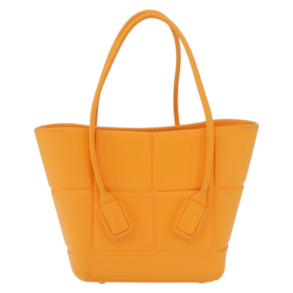 Bottega Veneta Hand Bag Rubber Orange Auth 207536A