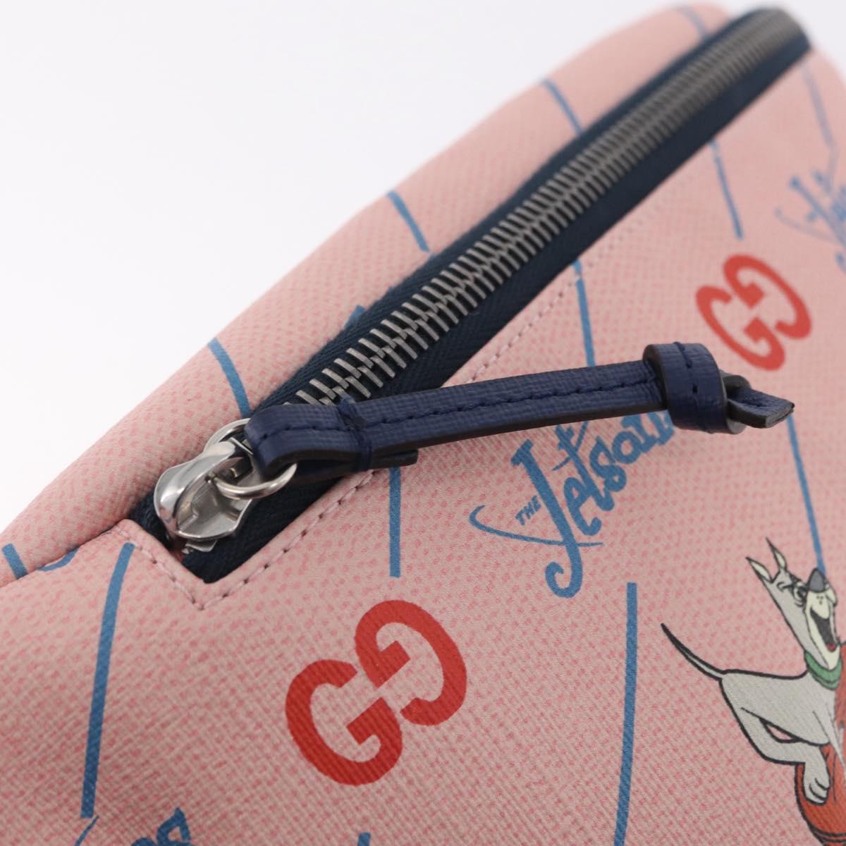 GUCCI Jetsons Collaboration Body Bag PVC Pink Silver 502095 Auth 207537M