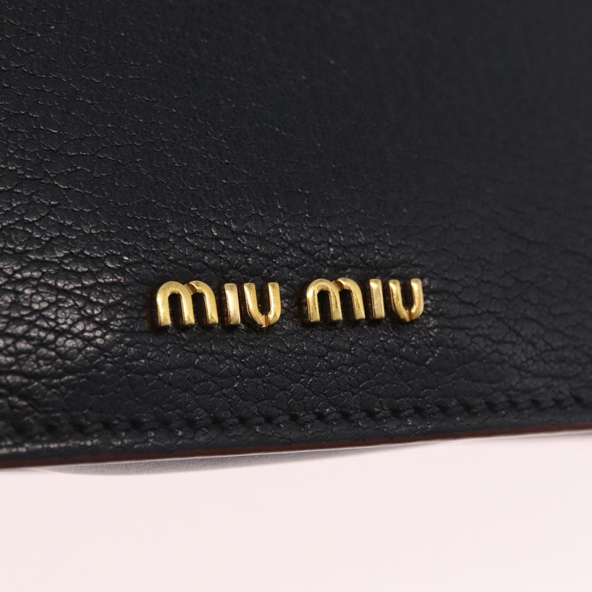 Miu Miu Madras Shoulder Bag Leather Black Gold Tone Auth 207539M